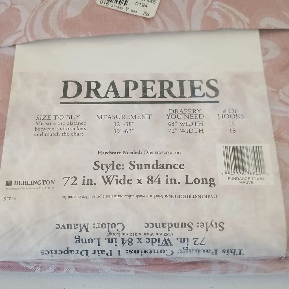 Vintage Burlington Draperies 1 Pair 72